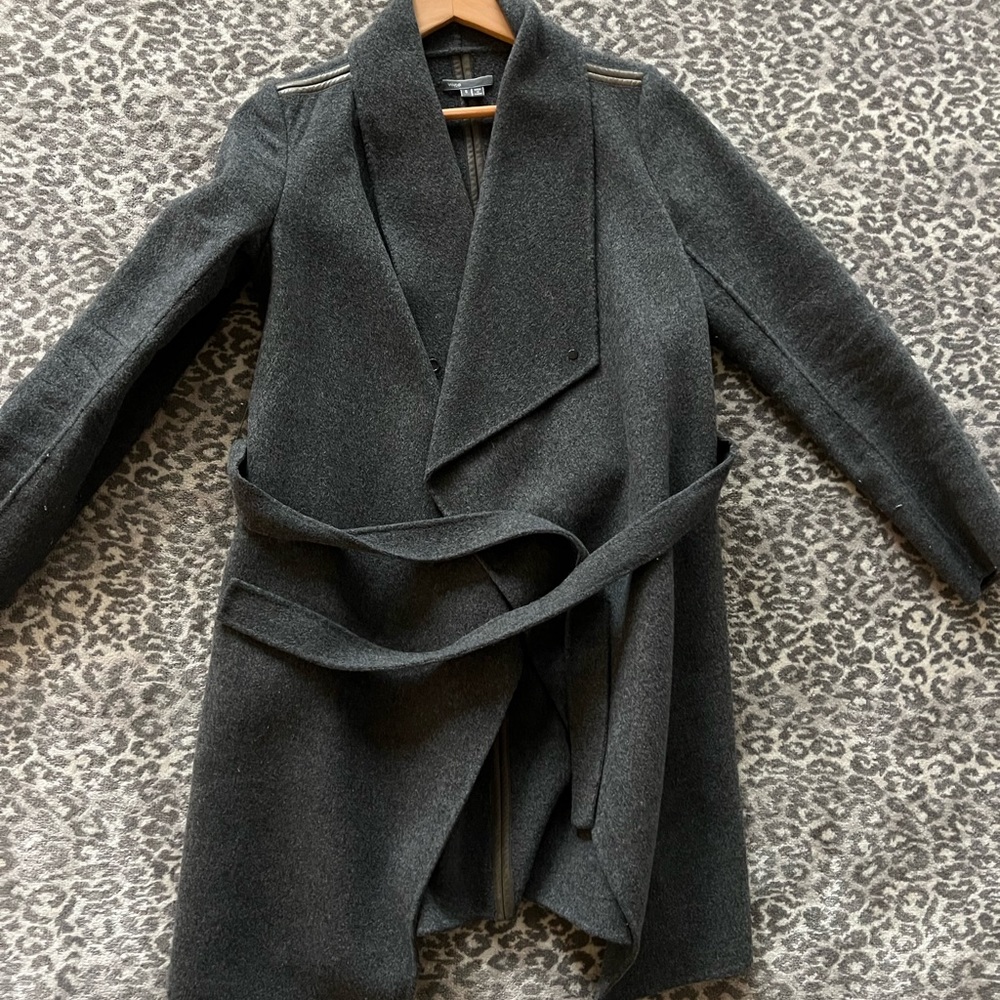 Vince Gray Wool Tie Waist Coat size S